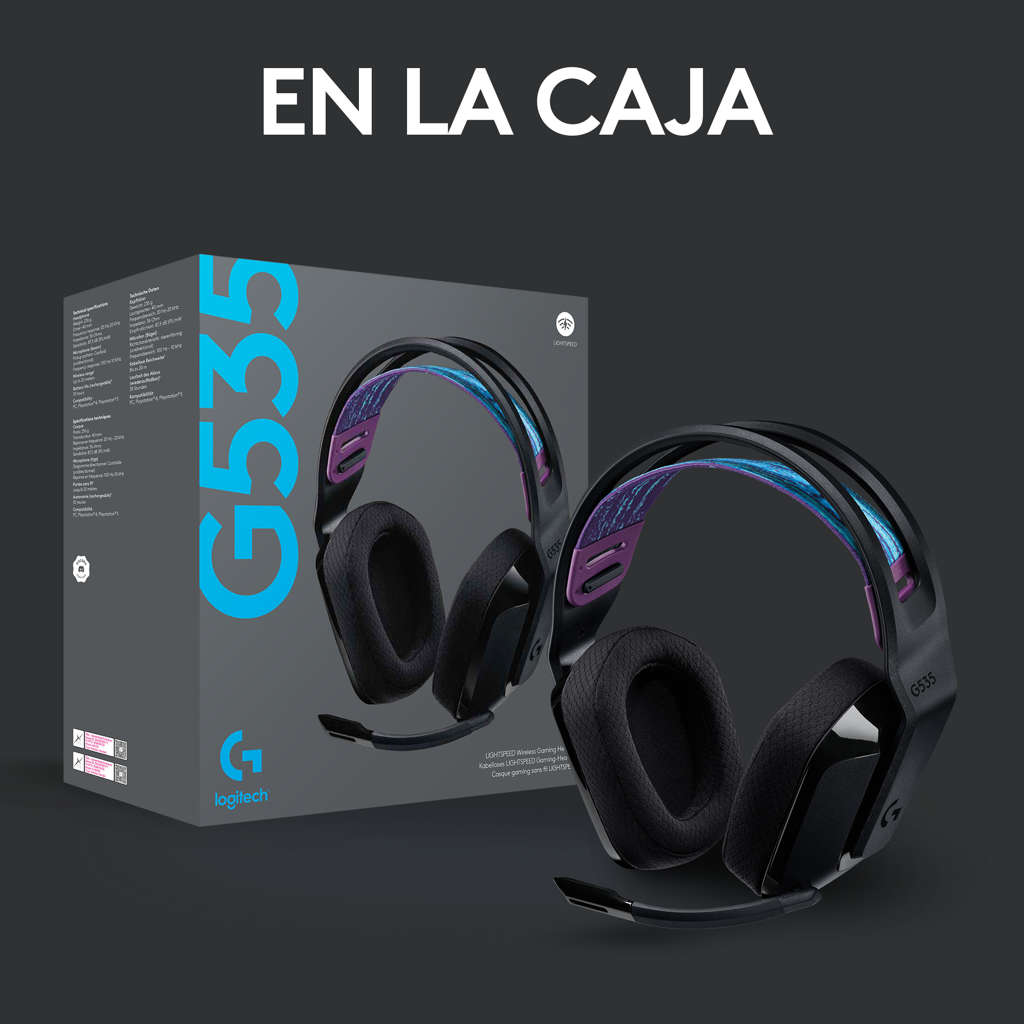 Audifonos Gamer Logitech G535 Inalambricos Negros