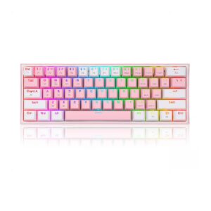 Teclado Redragon Fizz RGB K617-RGB Pink/White