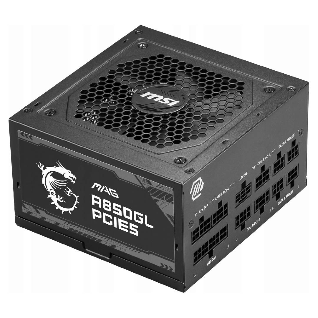 Fuente de Poder MSI MAG A850GL PCIE5 80 Plus Gold Modular