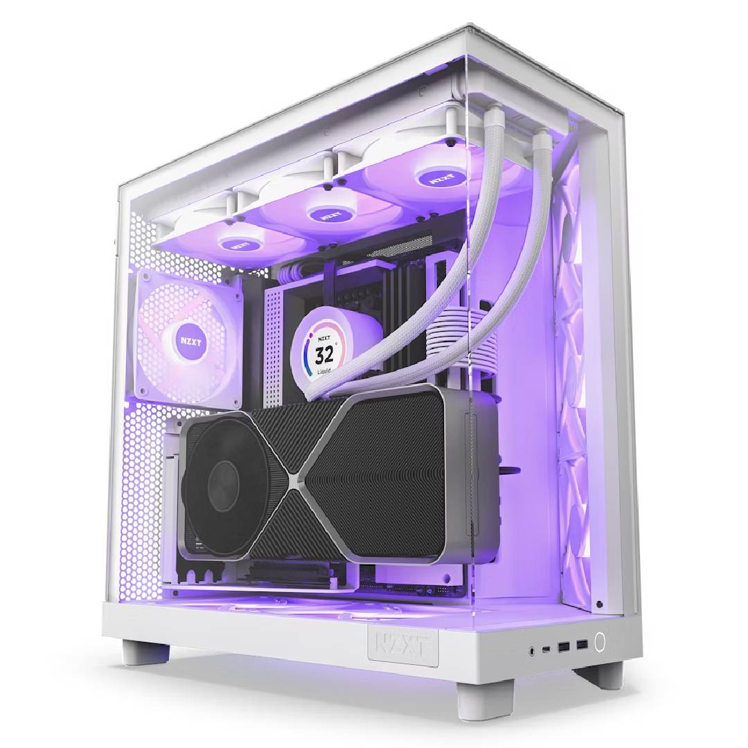 Gabinete NZXT H6 Flow RGB ATX Dual-Chamber Blanco