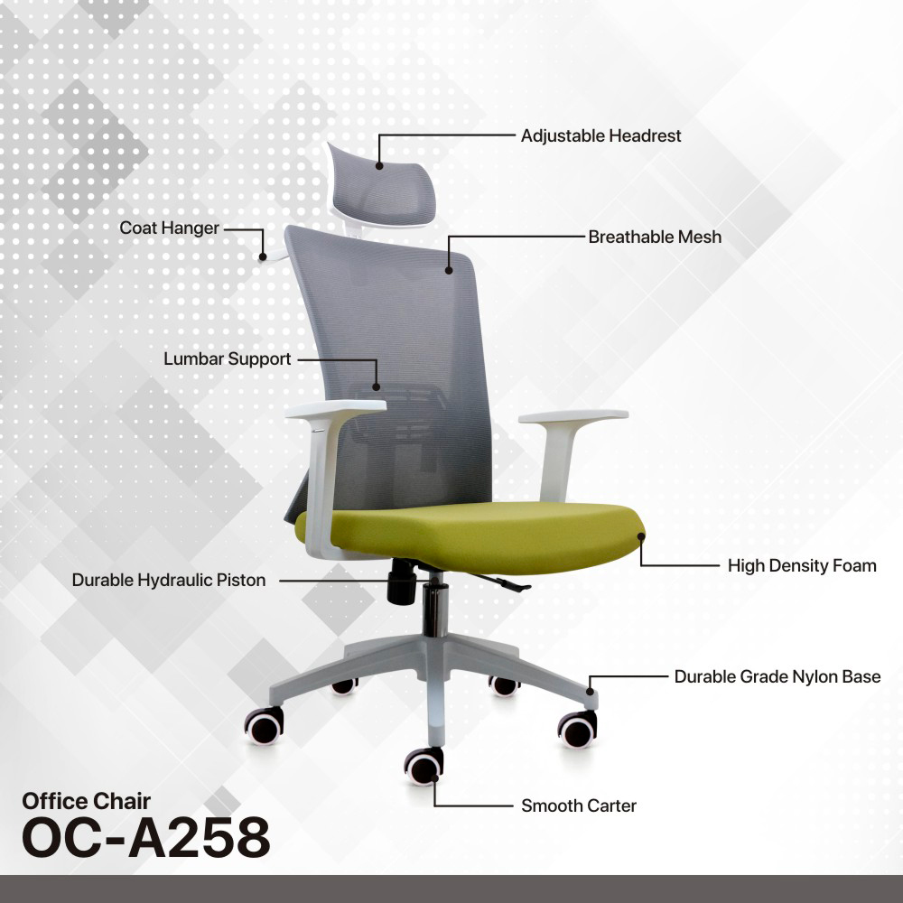 Silla de Oficina Fantech OCA258 Gris