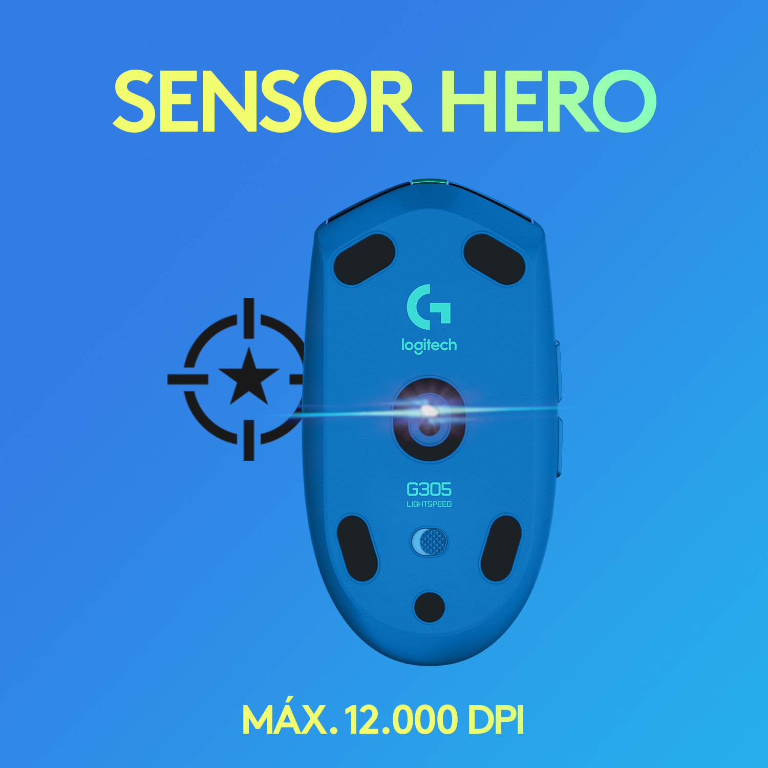 Mouse Gamer Logitech Inalambrico G305 Azul 12k dpi