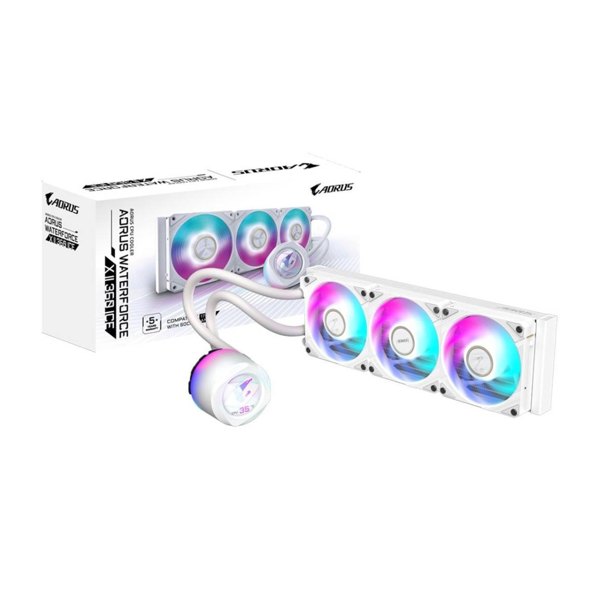 Cooler Gigabyte GP-AORUS WATERFORCE X II 360 ICE Blanco