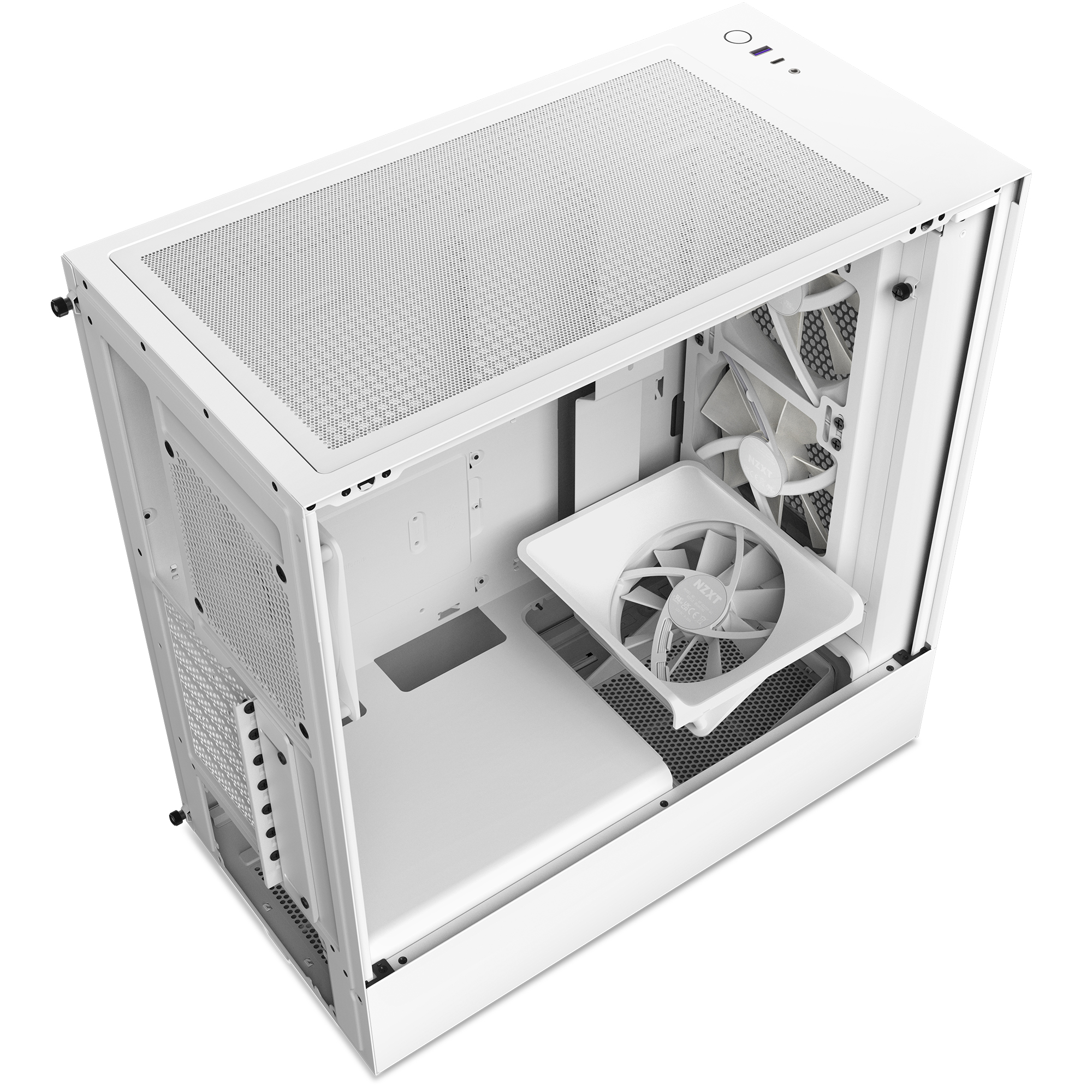 OPEN BOX Gabinete NZXT H5 Flow RGB ATX Mid Tower Blanco
