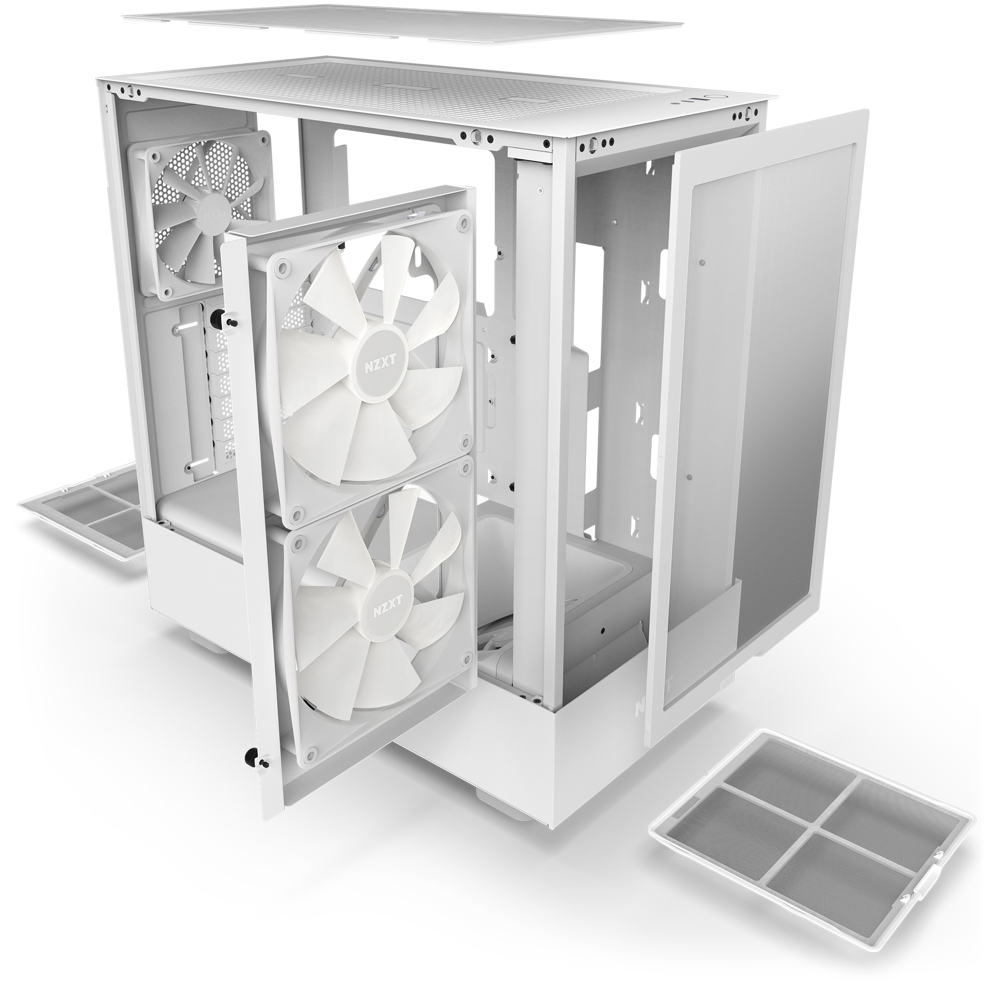 OPEN BOX Gabinete NZXT H5 Flow RGB ATX Mid Tower Blanco