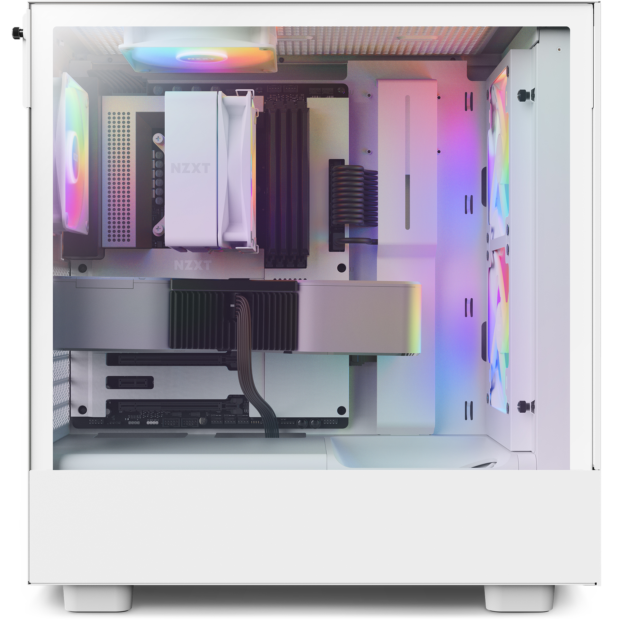 OPEN BOX Gabinete NZXT H5 Flow RGB ATX Mid Tower Blanco