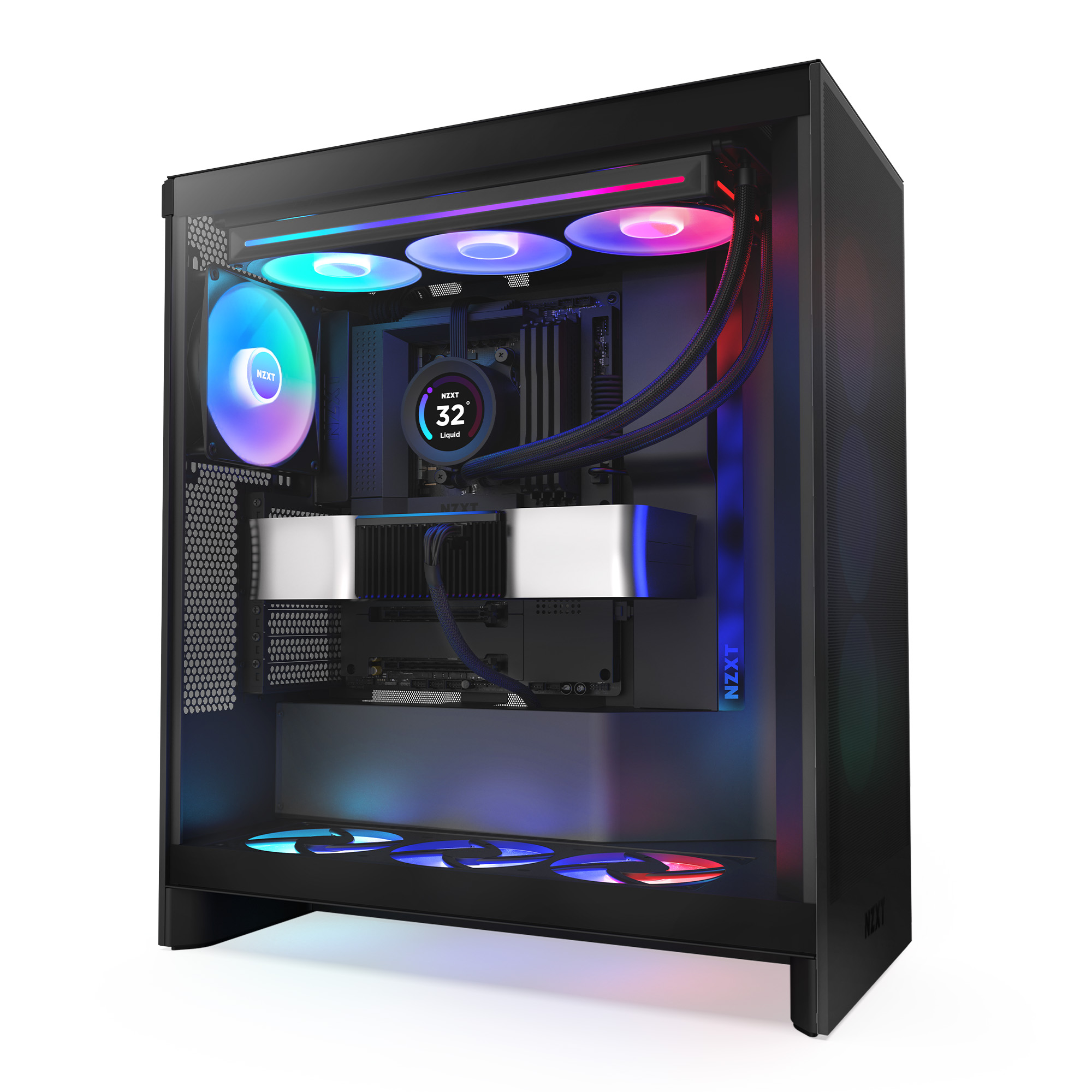 OPEN BOX Gabinete NZXT H7 Flow RGB (2024) Mid-Tower Case Negro