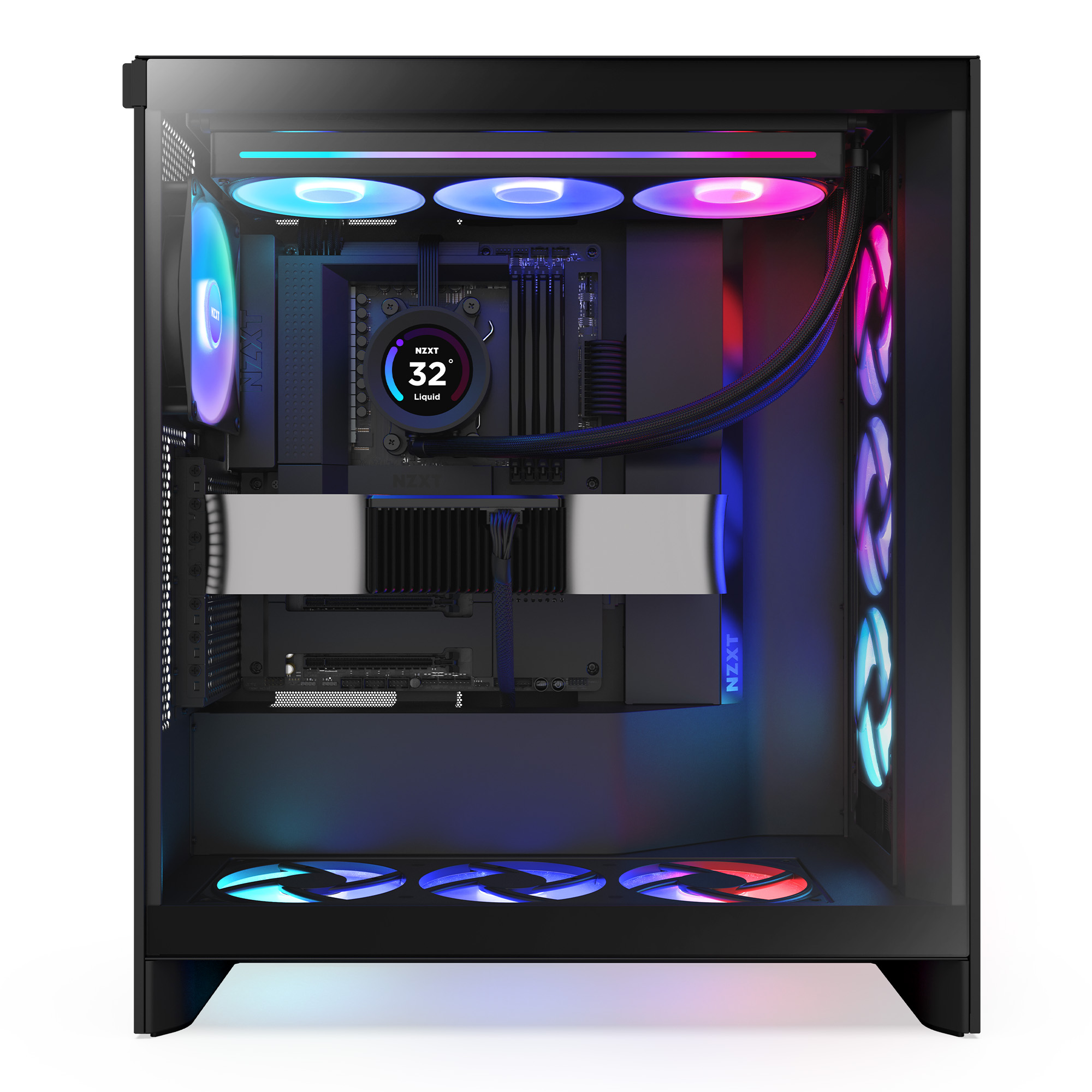 OPEN BOX Gabinete NZXT H7 Flow RGB (2024) Mid-Tower Case Negro