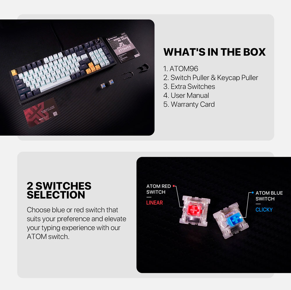 Teclado Fantech MK890V2 ATOM96 MIZU Navy (Switch Red)