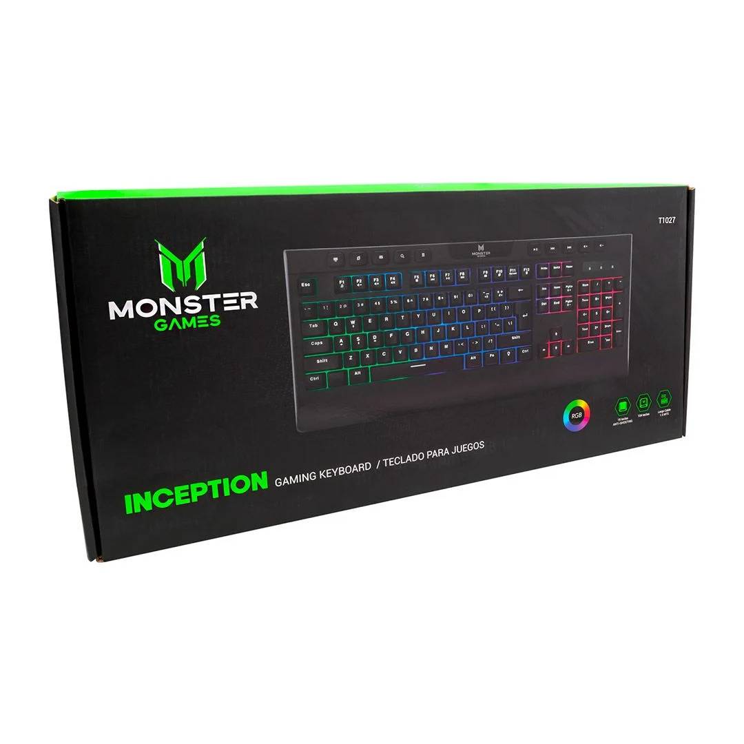 OPEN BOX Teclado Gamer Monster Games Inception Membrana USB