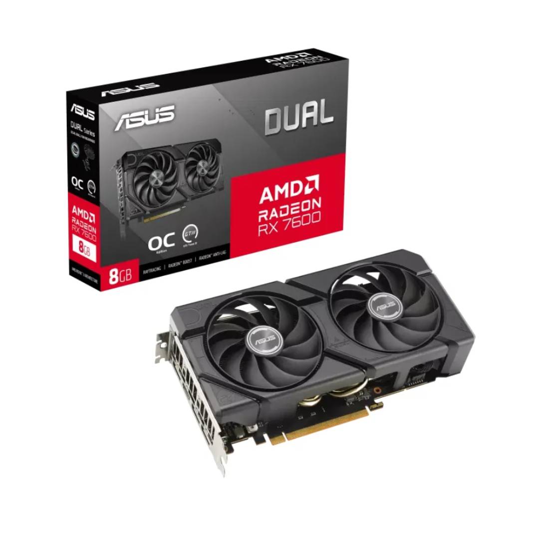 Tarjeta de Video ASUS - DUAL-RX7600-O8G-EVO - PCI Express