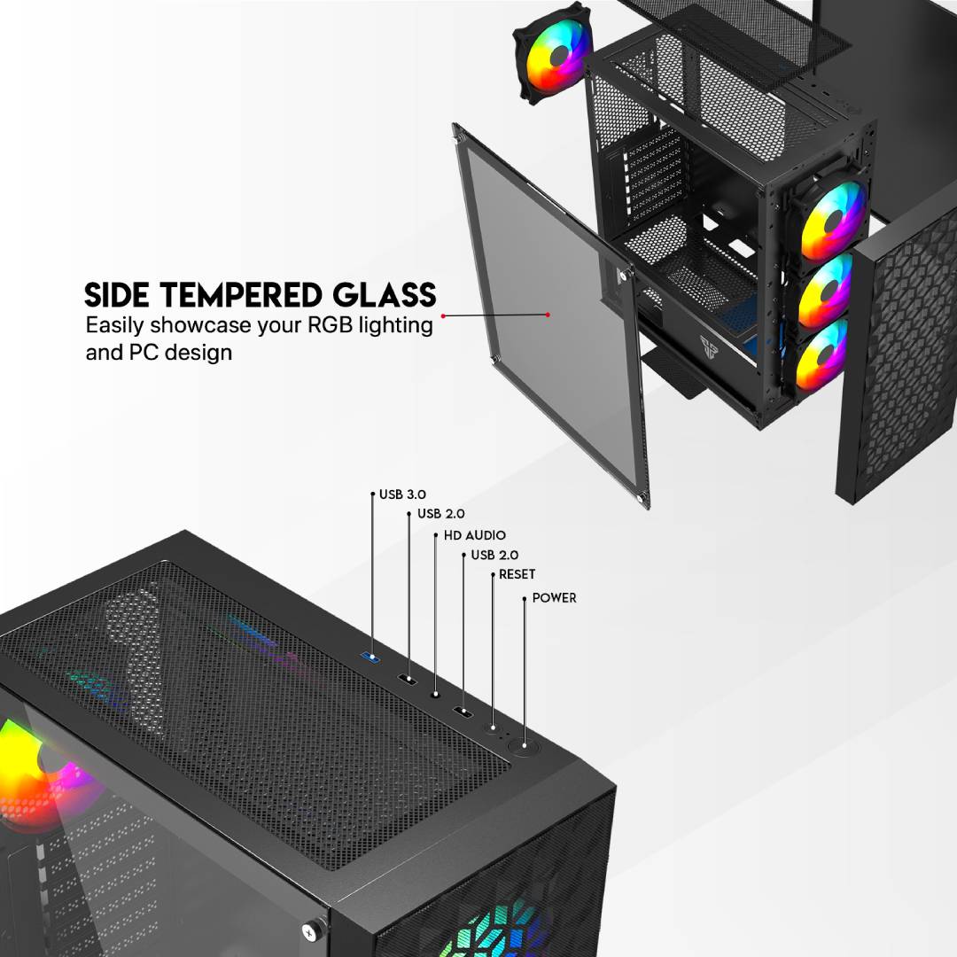 Gabinete Fantech CG83 AERO FRGB Black Edition