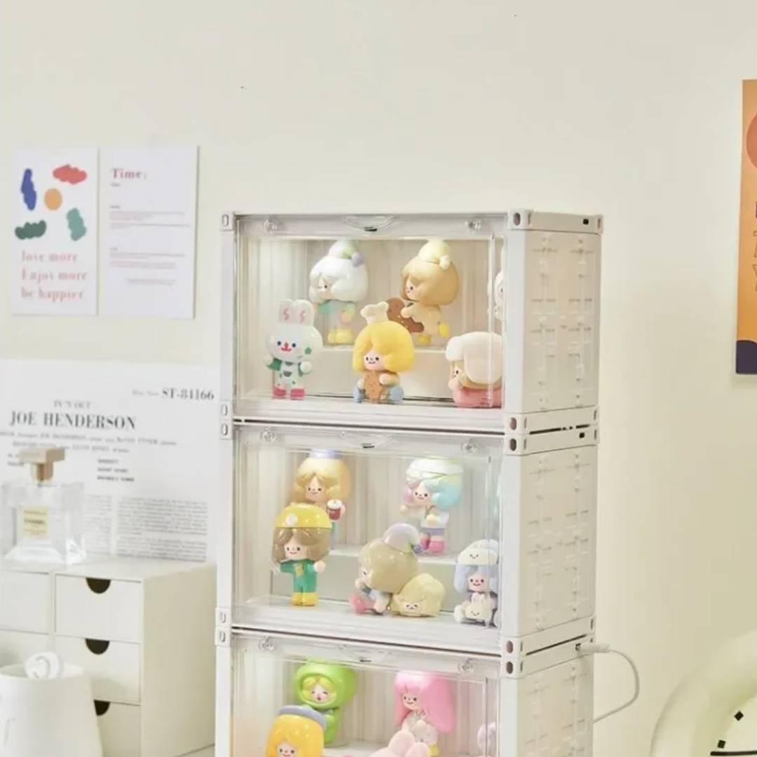 Caja Exhibidora de Figuras con Luz Container Show Box Blanca