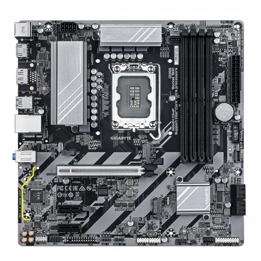 Placa Madre Gigabyte B860M D3HP, LGA1851, DDR5, mATX