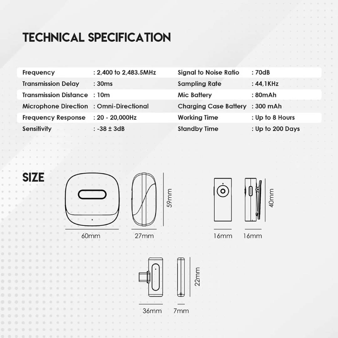 Microfono Lavalier Fantech Leviosa AIR Lightning