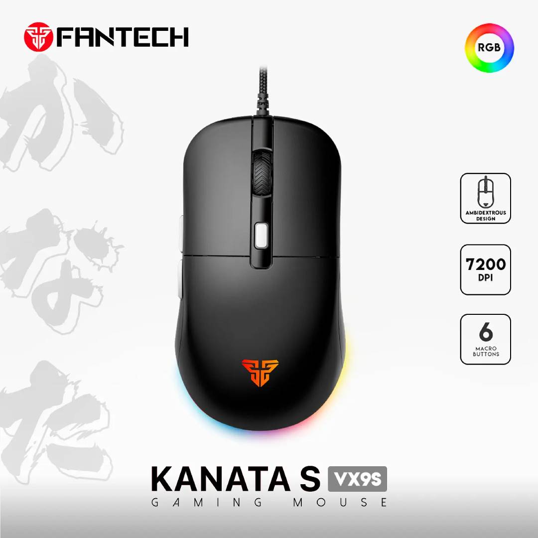 Mouse Fantech VX9s Kanata RGB Negro