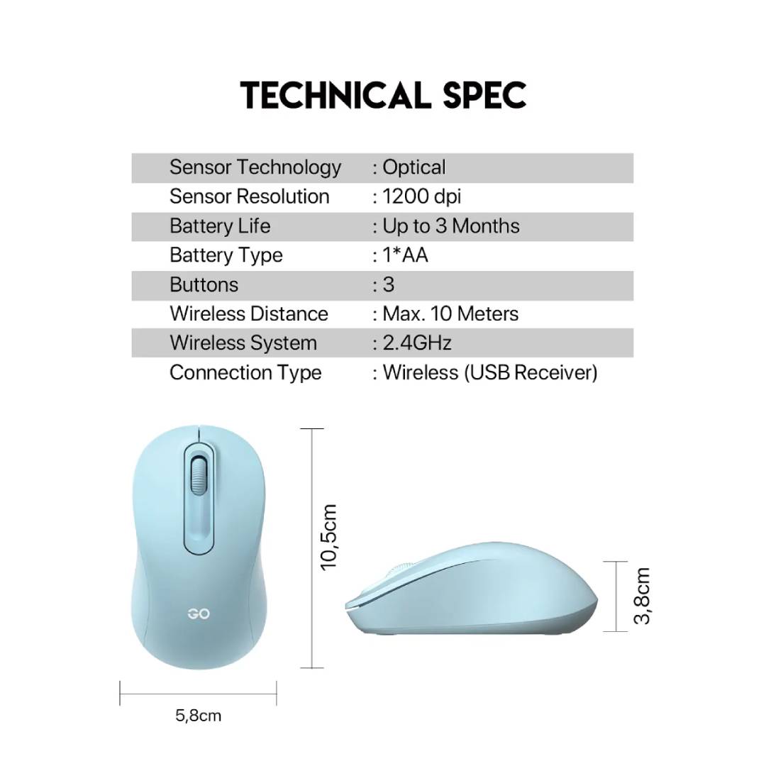 Mouse inalámbrico FANTECH W608 GO Azul