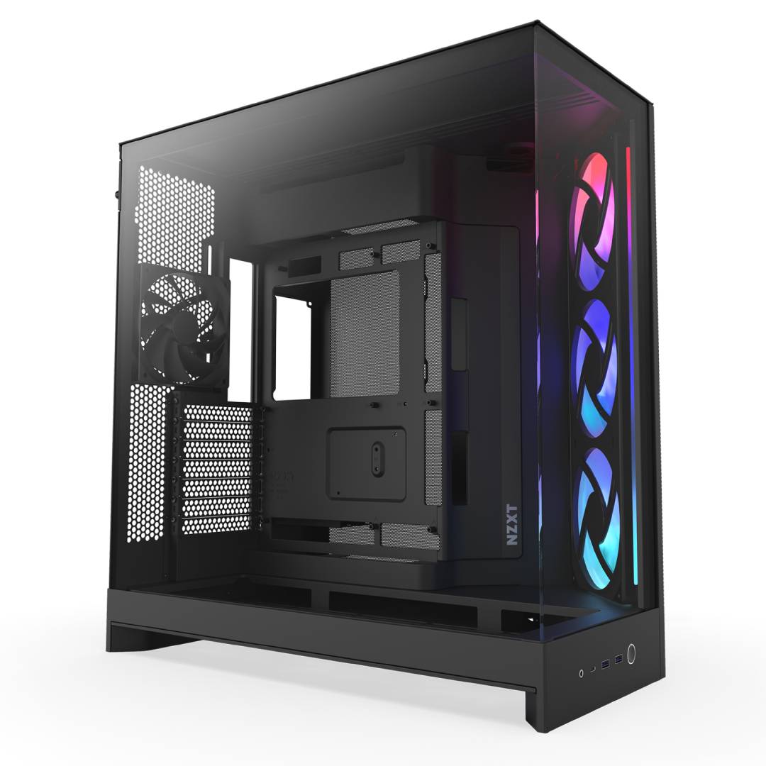 Gabinete NZXT H9 Flow RGB 2025 con Fans RGB y Control Black
