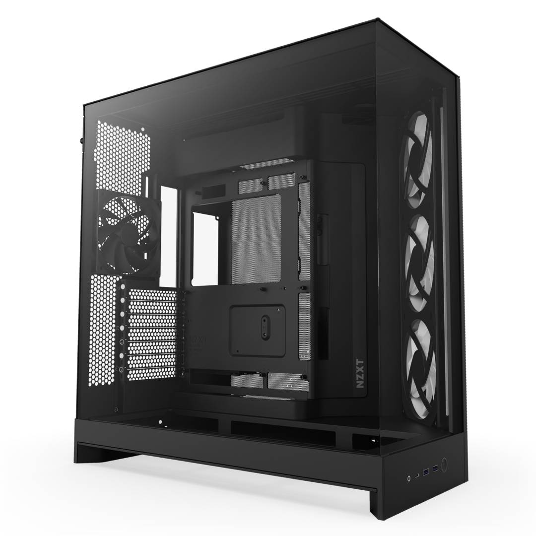 Gabinete NZXT H9 Flow RGB 2025 con Fans RGB y Control Black