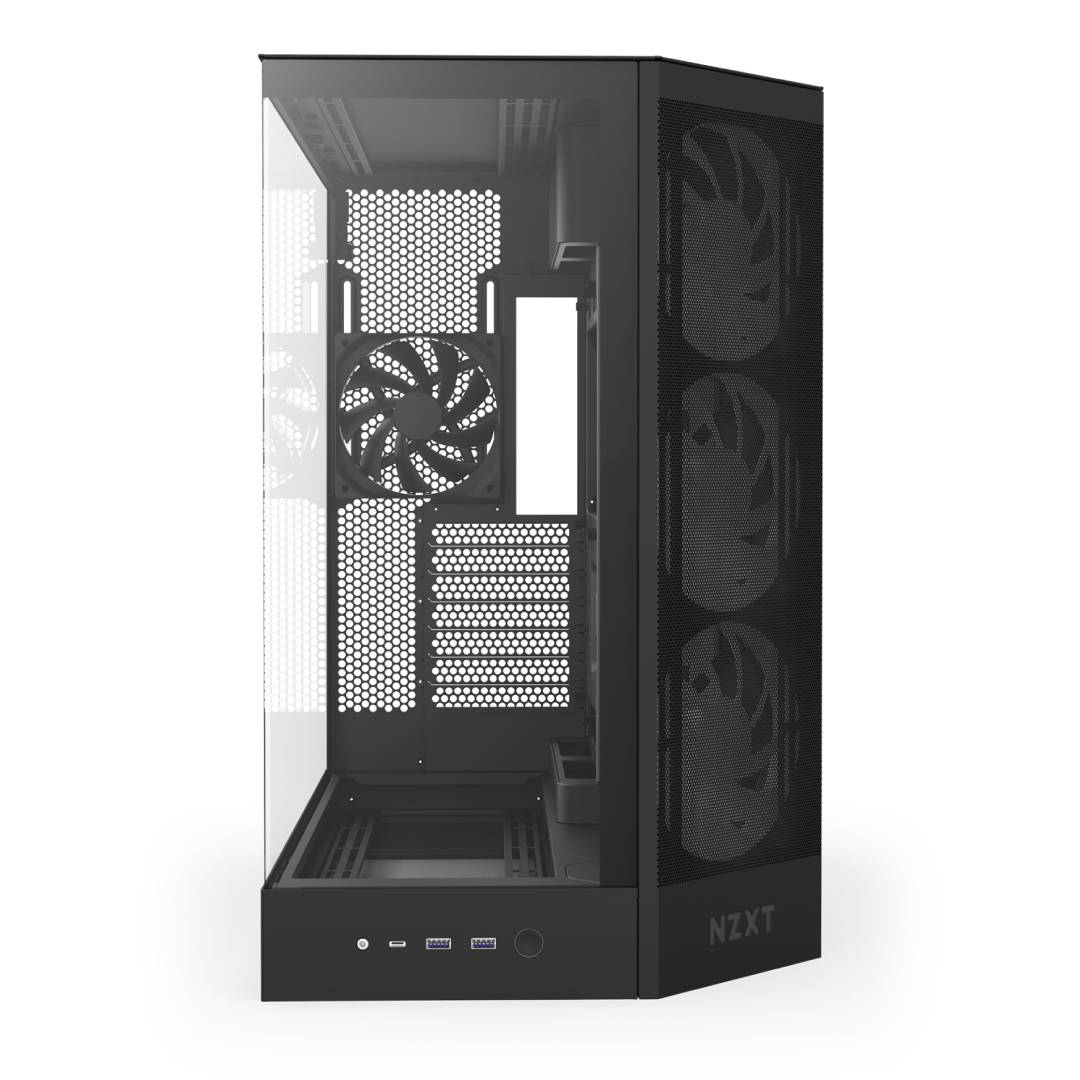 Gabinete NZXT H9 Flow RGB 2025 con Fans RGB y Control Black