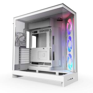 Gabinete NZXT H9 Flow RGB 2025 con Fans RGB y Control White