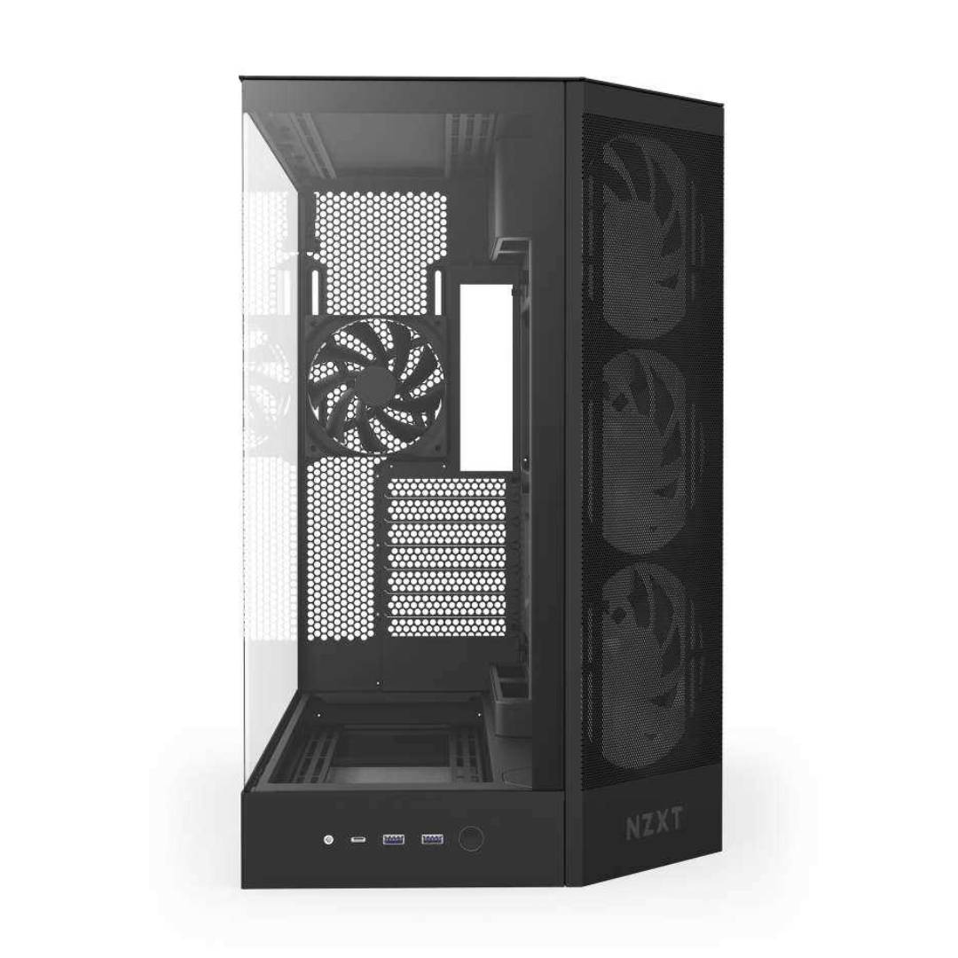 Gabinete NZXT H9 Flow RGB+ 2025 con Fans RGB y Control Black