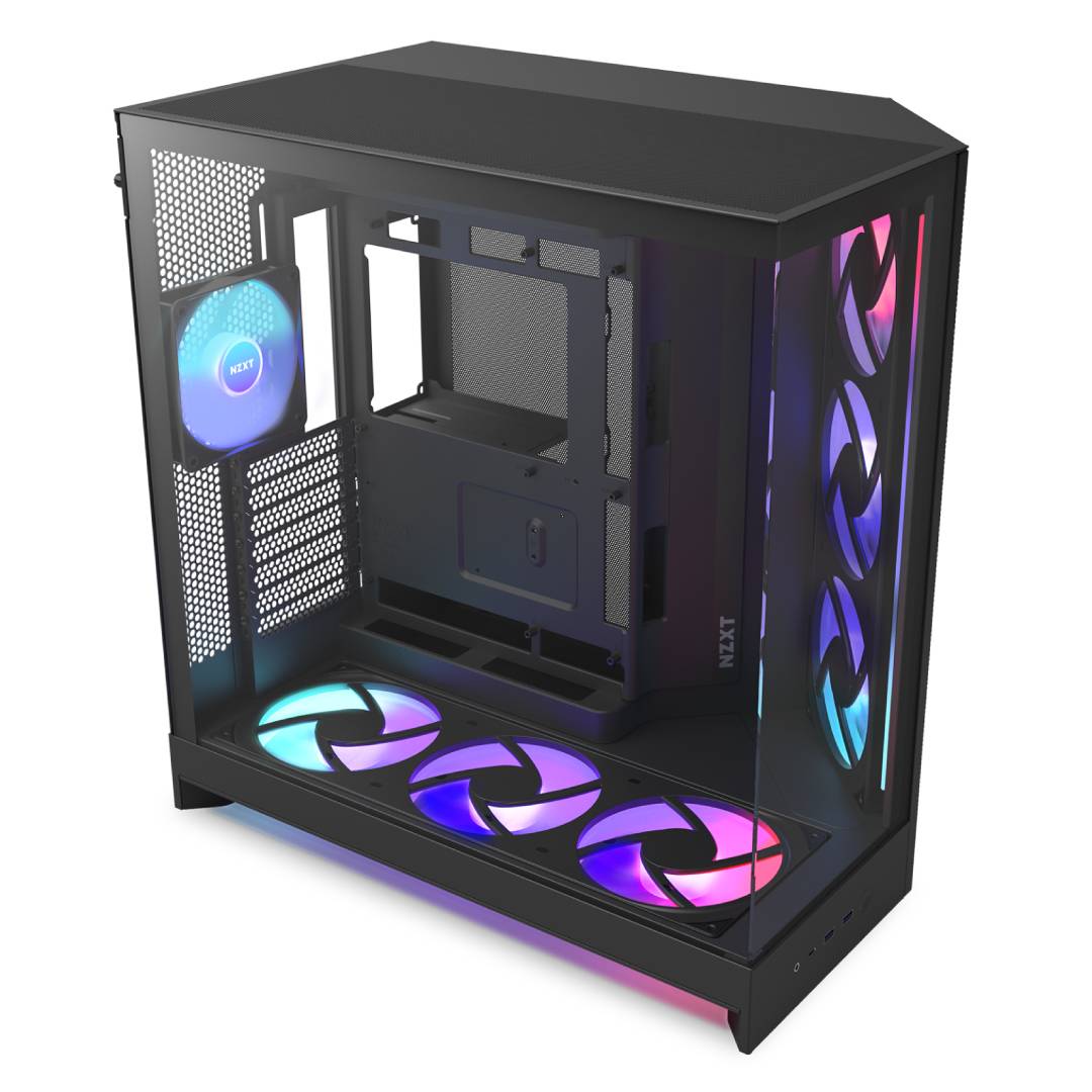 Gabinete NZXT H9 Flow RGB+ 2025 con Fans RGB y Control Black