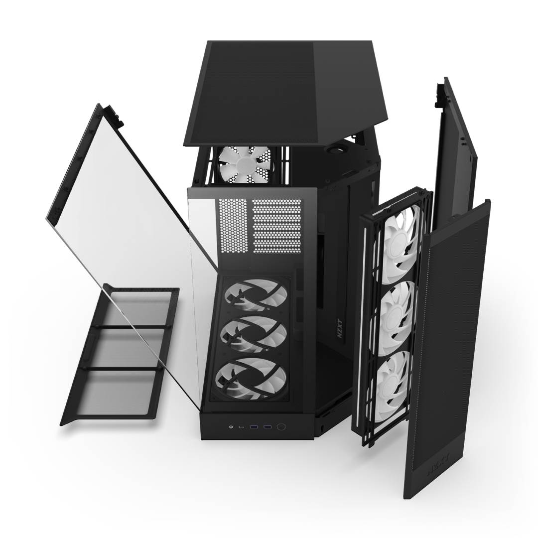 Gabinete NZXT H9 Flow RGB+ 2025 con Fans RGB y Control Black