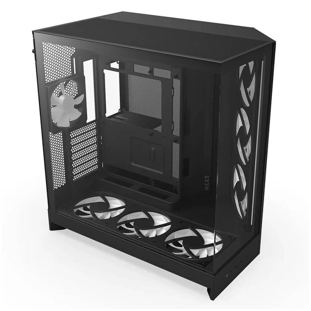 Gabinete NZXT H9 Flow RGB+ 2025 con Fans RGB y Control Black