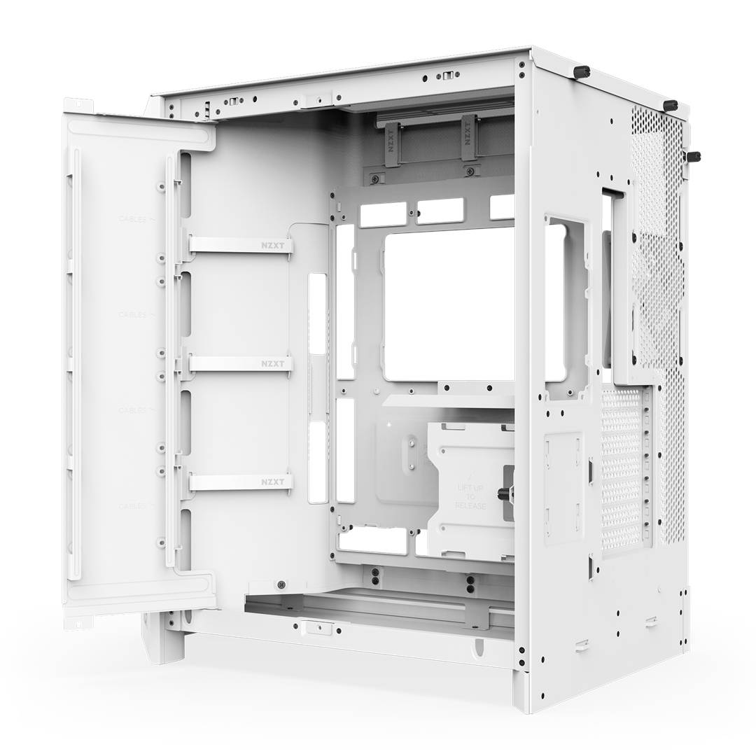 Gabinete NZXT H9 Flow RGB+ 2025 con Fans RGB y Control White
