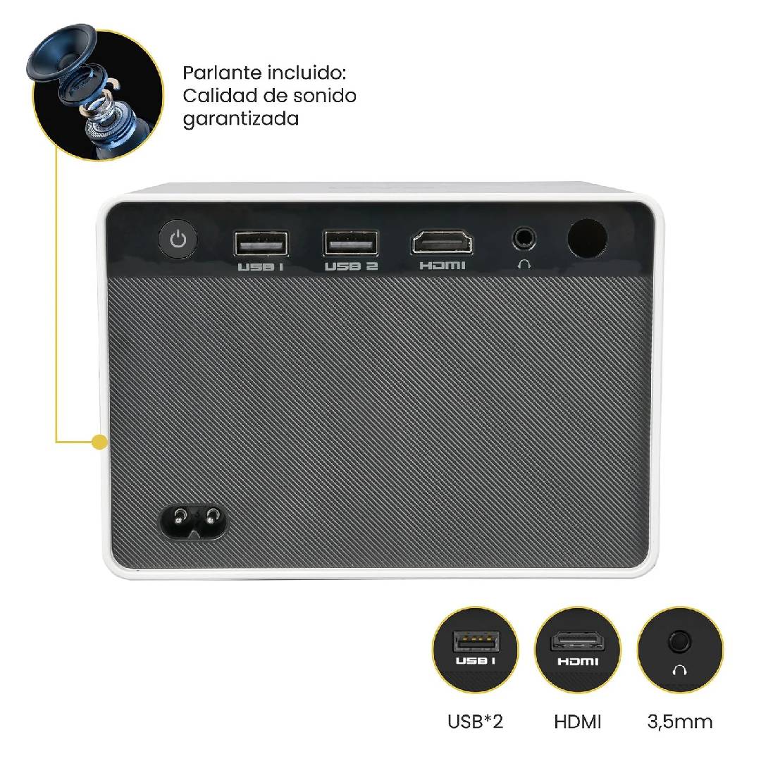 Proyector Portatil LEVO Mini Halo 9000lm Bluetooth HD