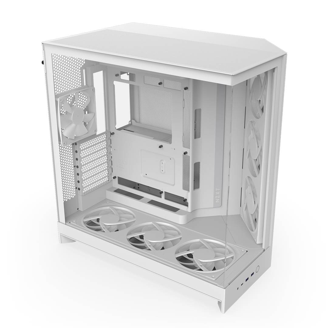 Gabinete NZXT H9 Flow RGB+ 2025 con Fans RGB y Control White