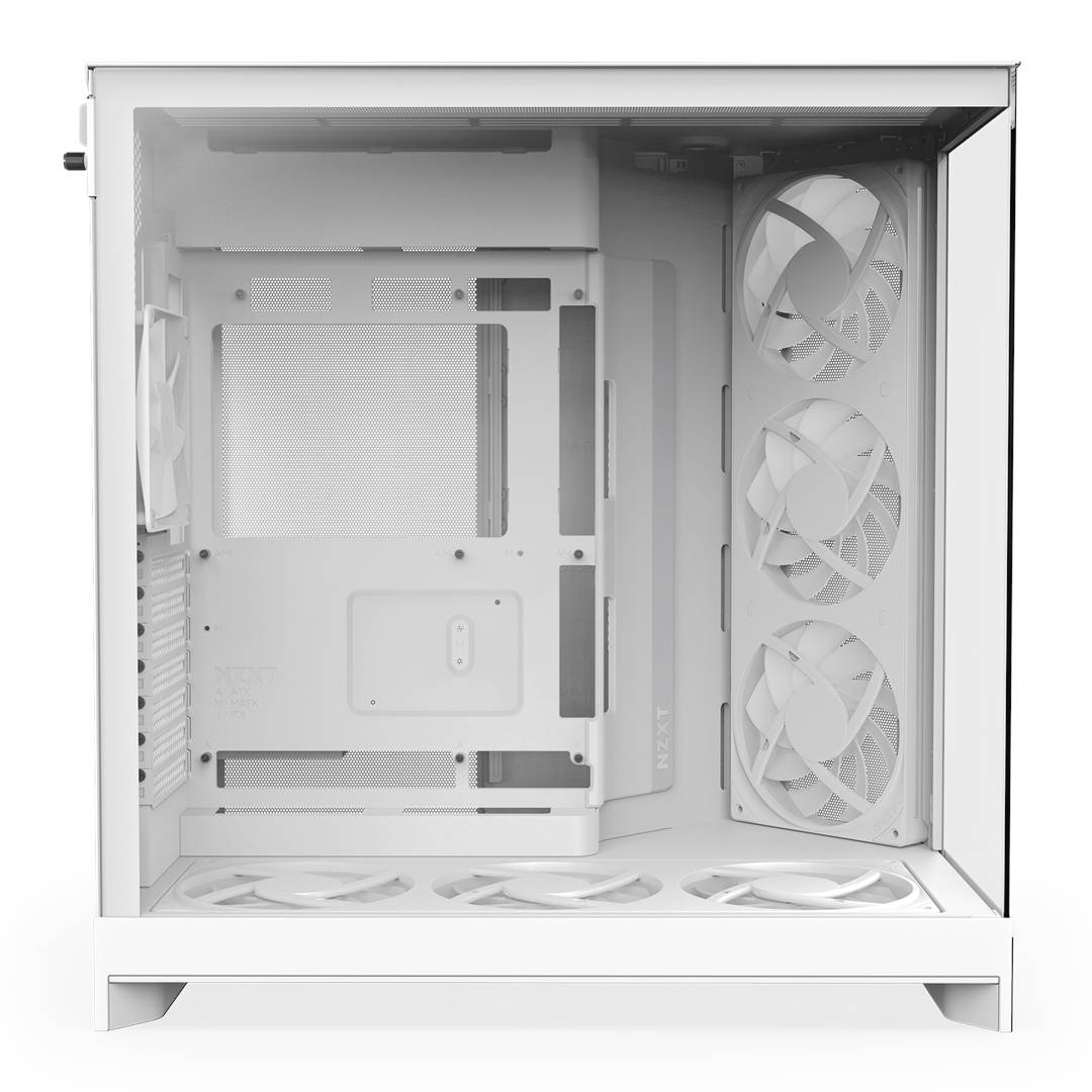 Gabinete NZXT H9 Flow RGB+ 2025 con Fans RGB y Control White