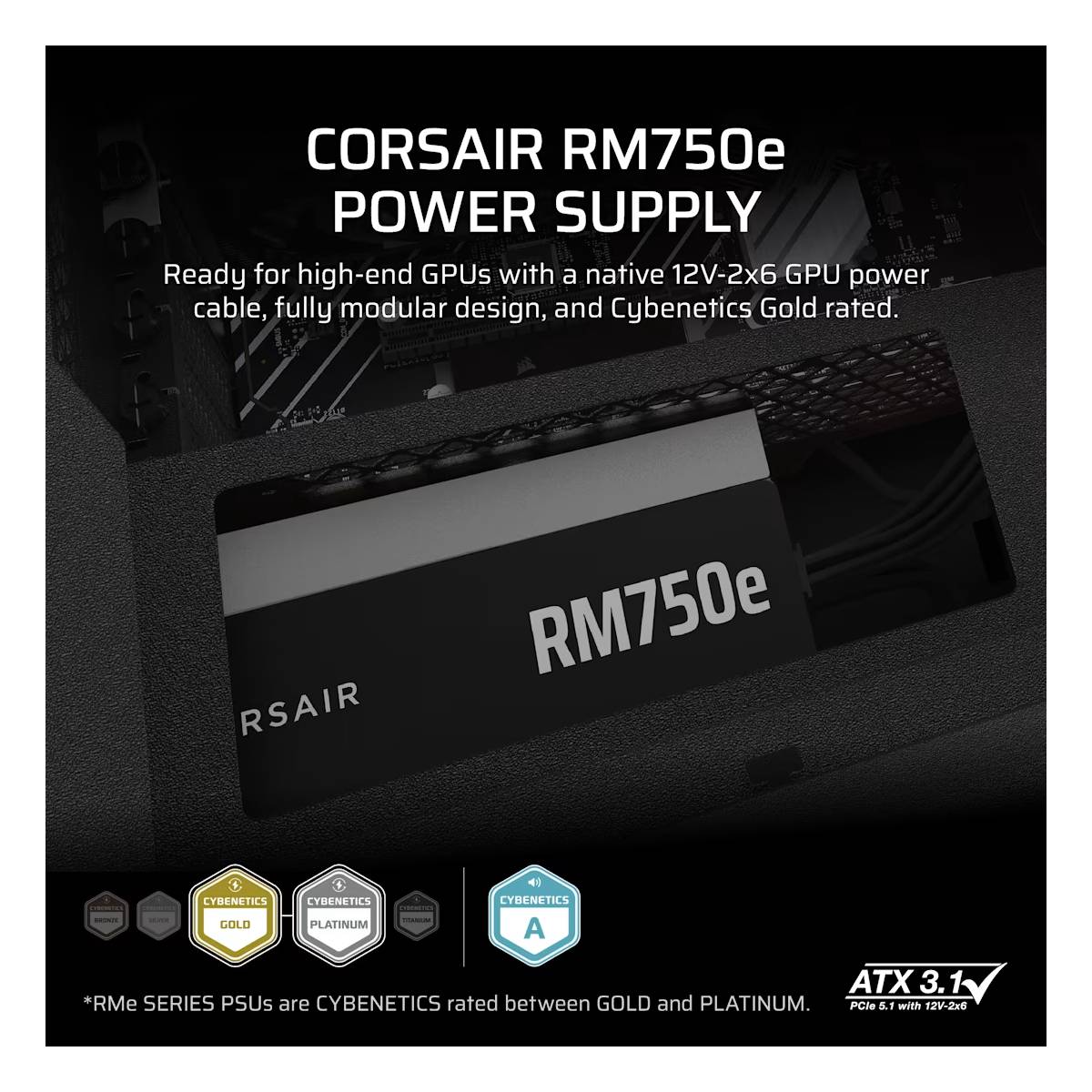 Fuente de Poder Corsair RMe Series RM750e 750W Full Modular