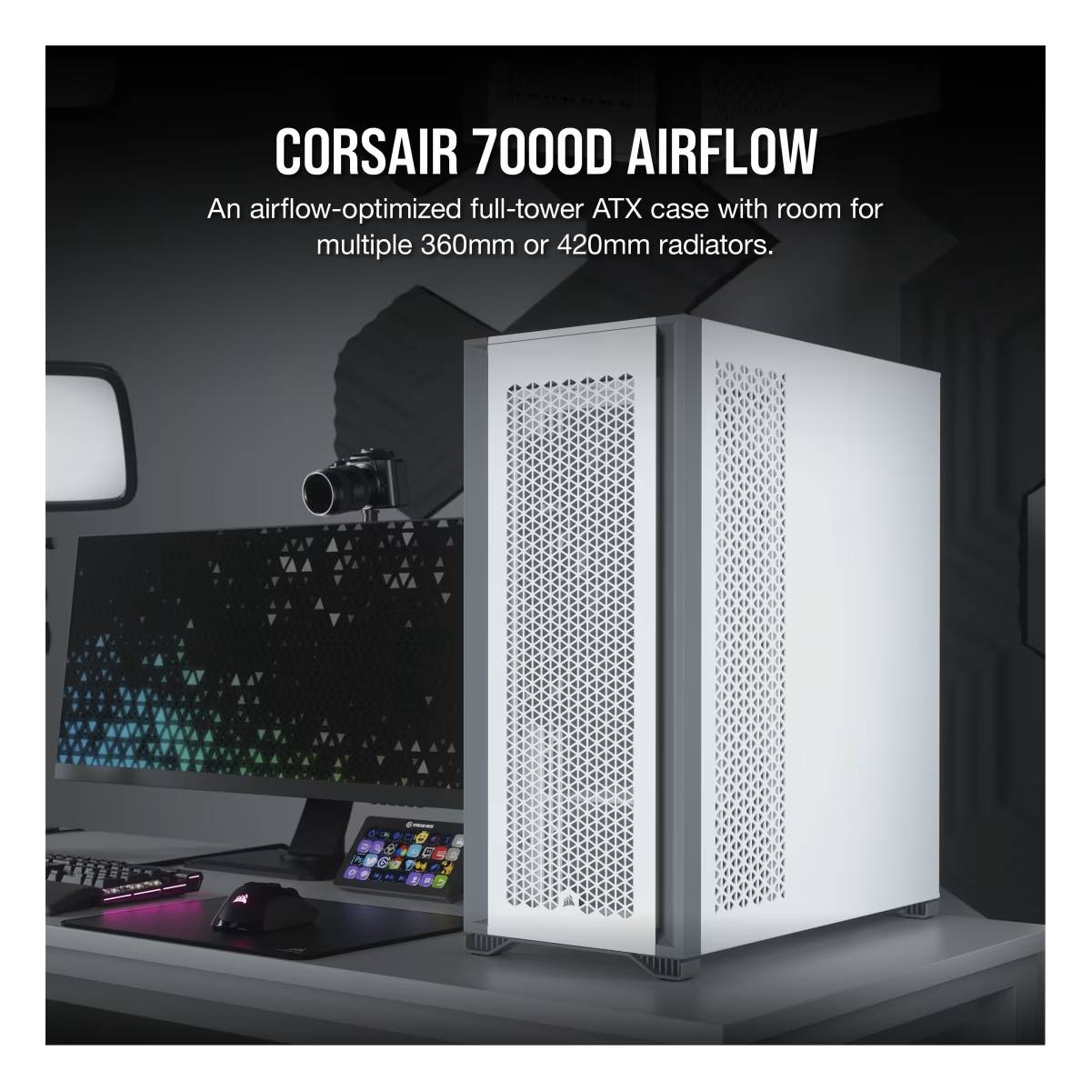 Gabinete CORSAIR 7000D White AIRFLOW Full-Tower ATX