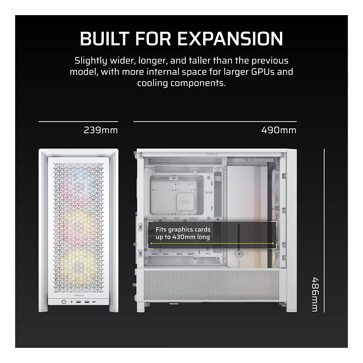 Gabinete Corsair FRAME 4000D RS ARGB - Blanco