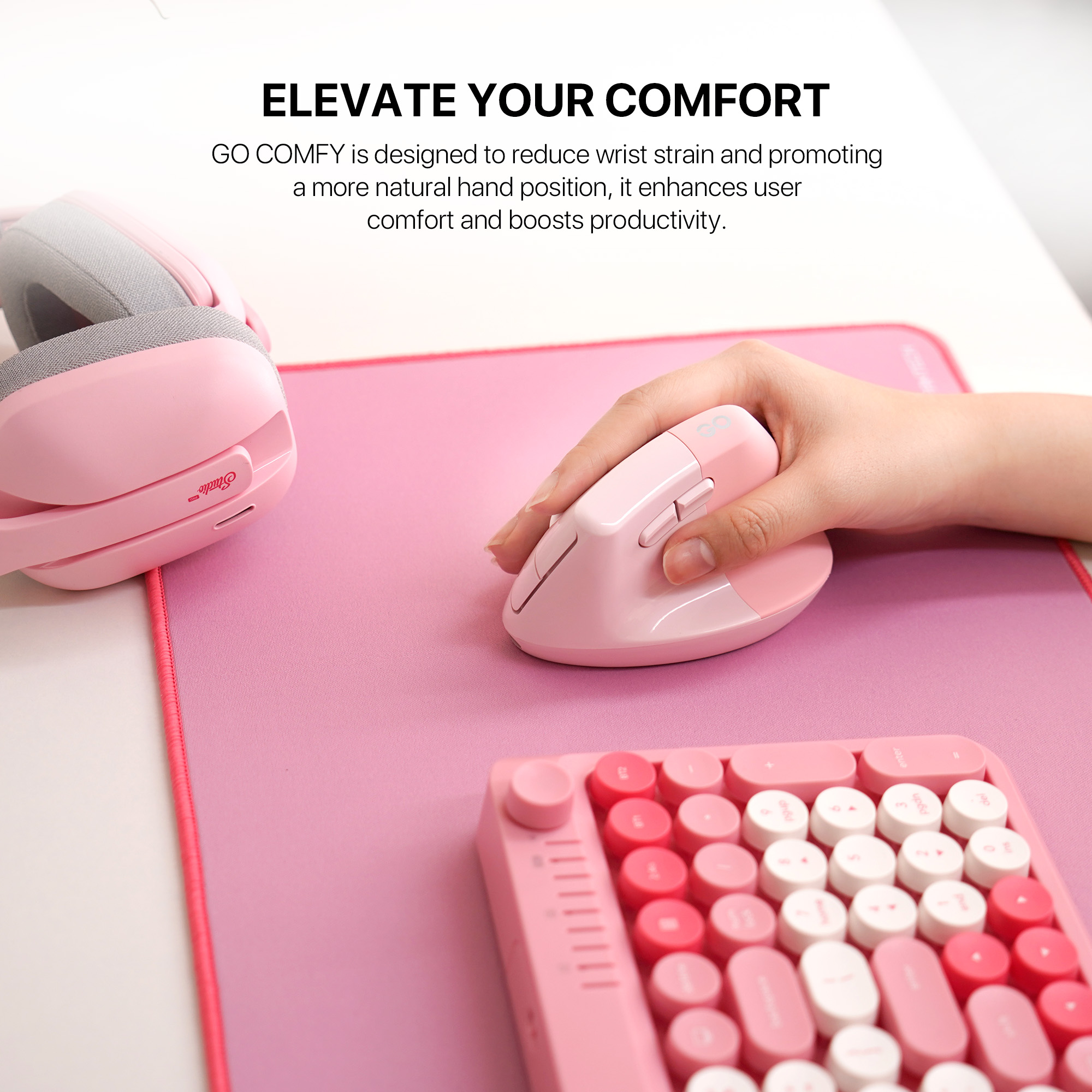 Mouse Fantech W195R GO COMFY Pink