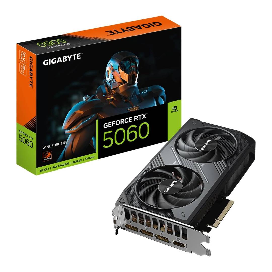 Tarjeta de Video Gigabyte RTX 5060 WINDFORCE 8G GDDR7 PCIe-5