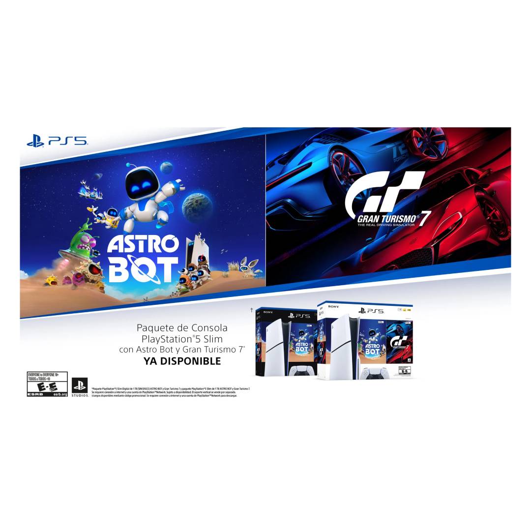 Consola PS5 Slim Digital + Astro Bot + GT7 Limited Edition