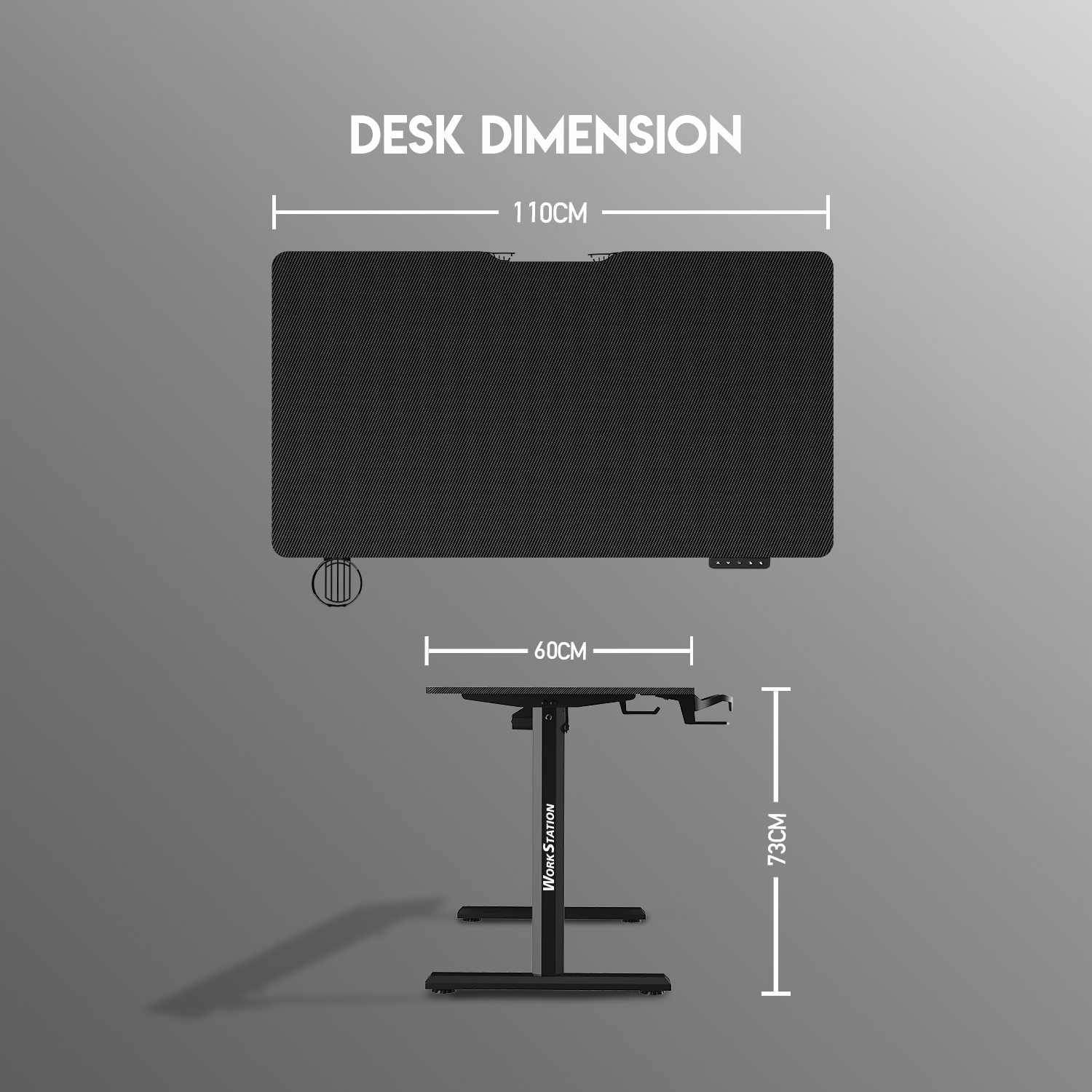 Escritorio Mecanico WorkStation Fantech WS311 Carbon Black