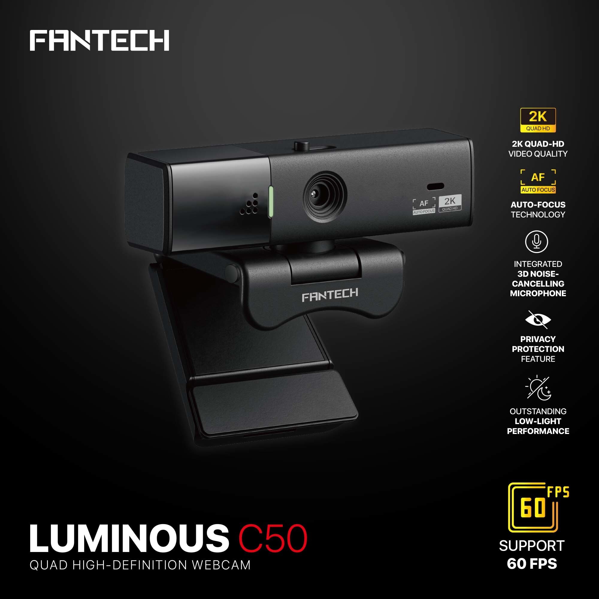 Webcam Fantech C50 Luminous Black