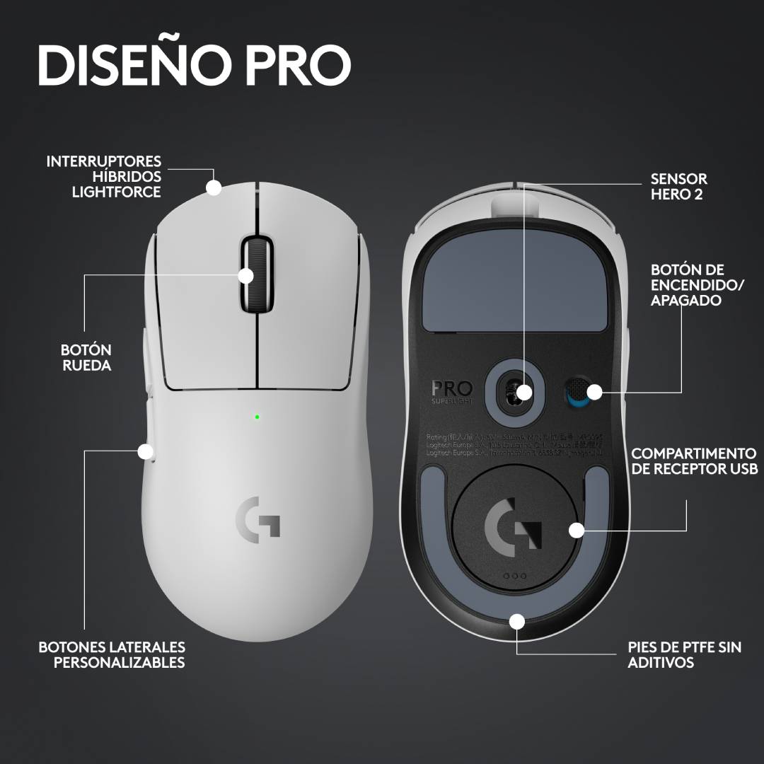 OPEN BOX Mouse Logitech Pro X Superlight 2 Lightspeed Blanco