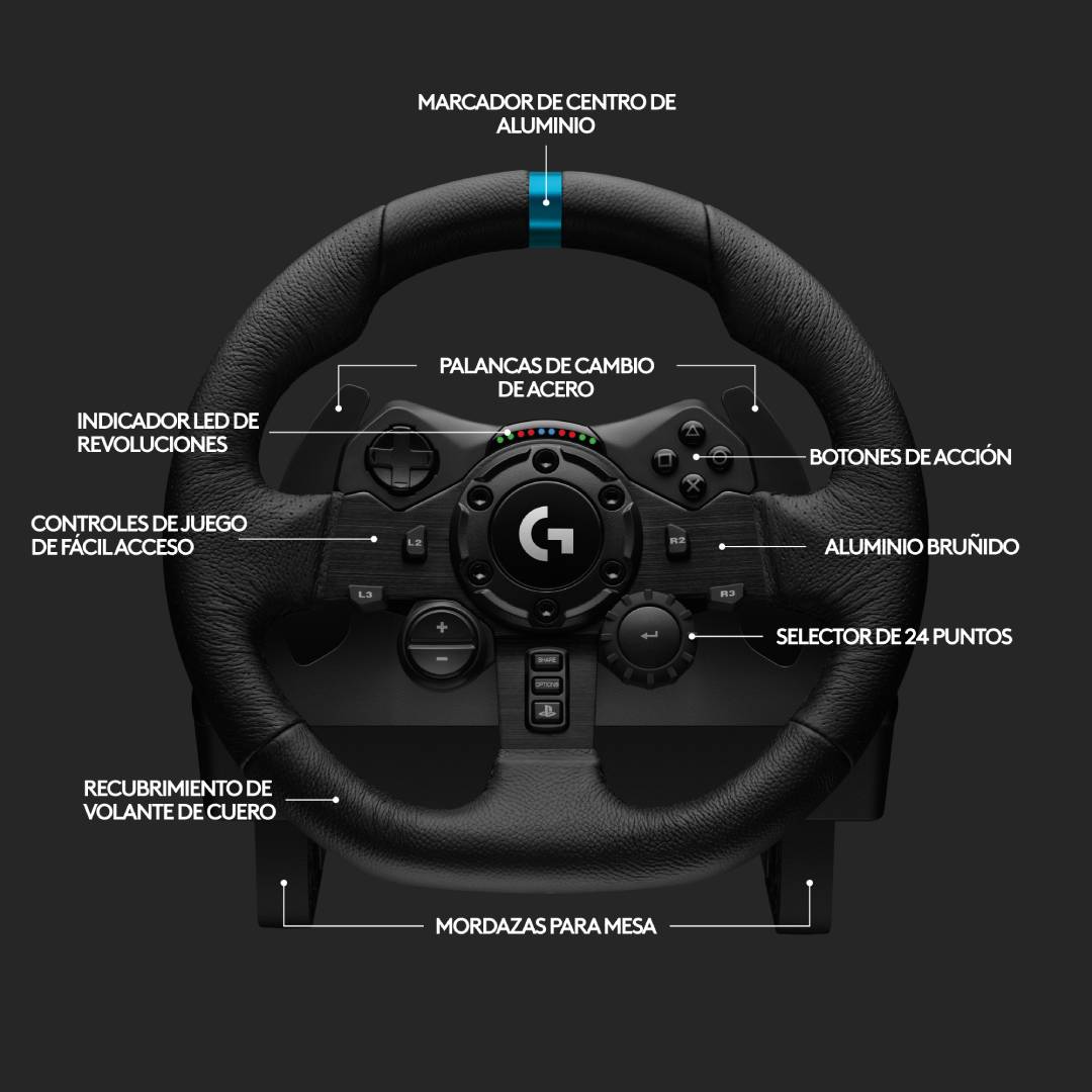 Volante Gamer c/ Pedales Logitech G923 Edición PS4