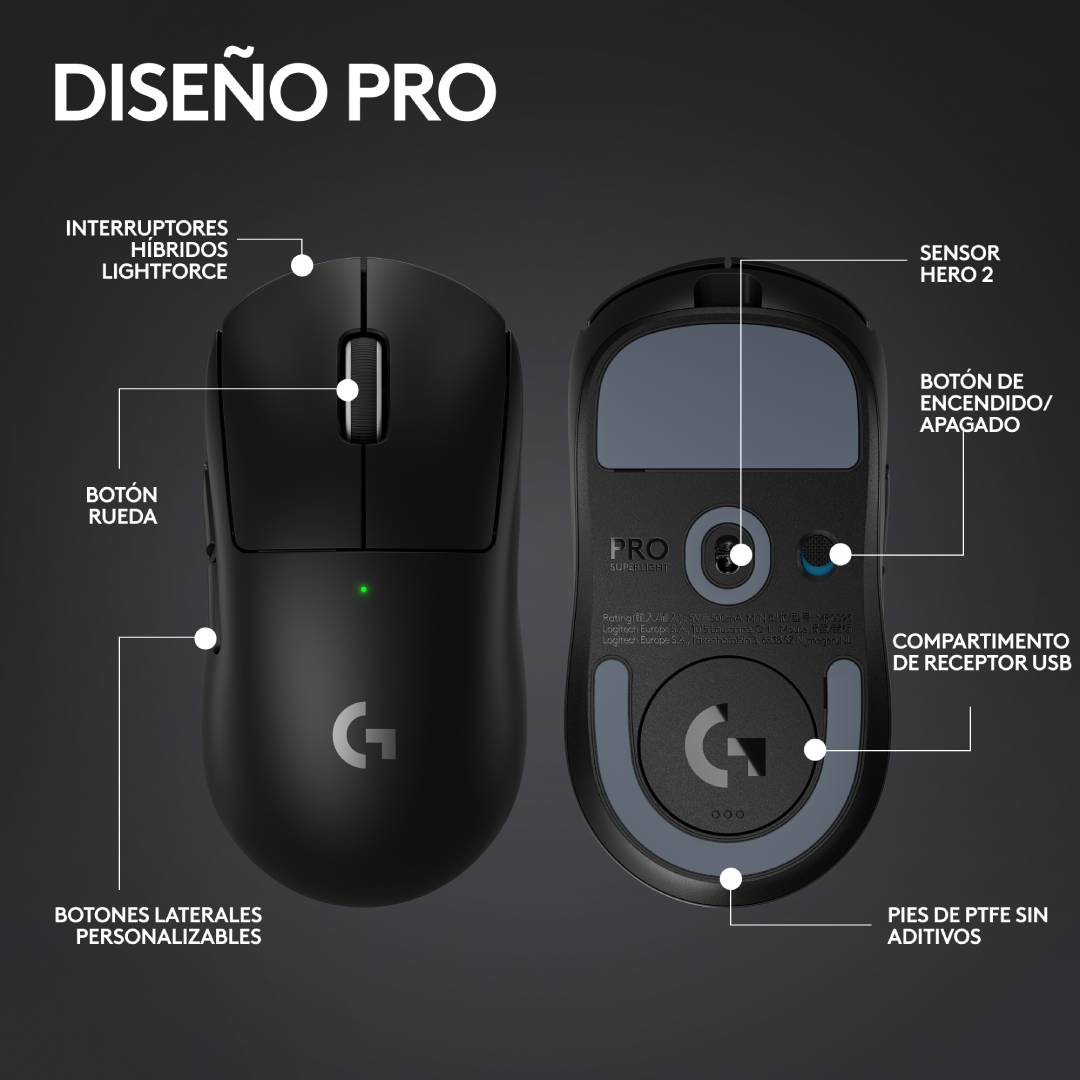 OPEN BOX Mouse Logitech Pro X Superlight 2 Lightspeed Negro