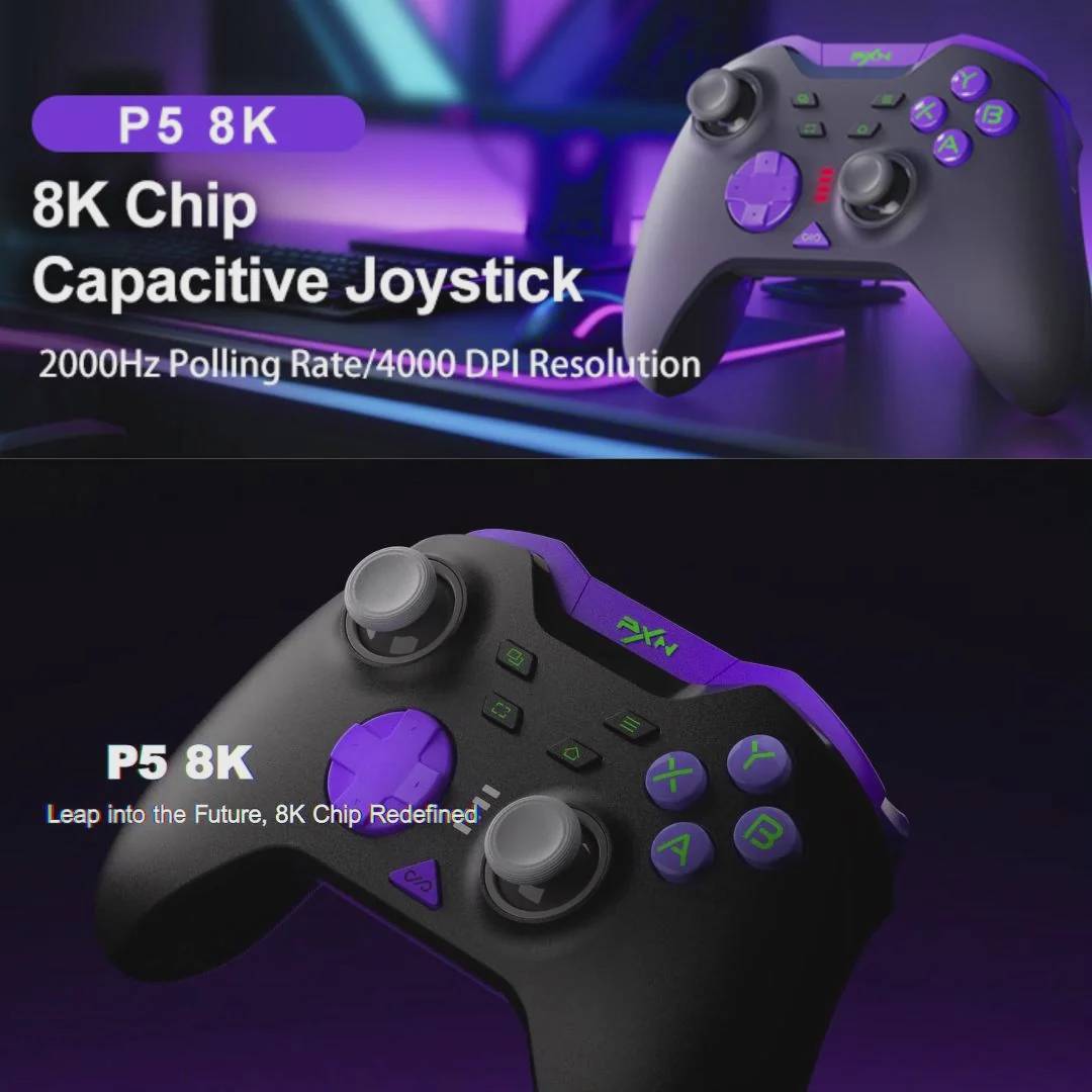Joystick Inalambrico PXN P5 8K para PC, Switch, Negro
