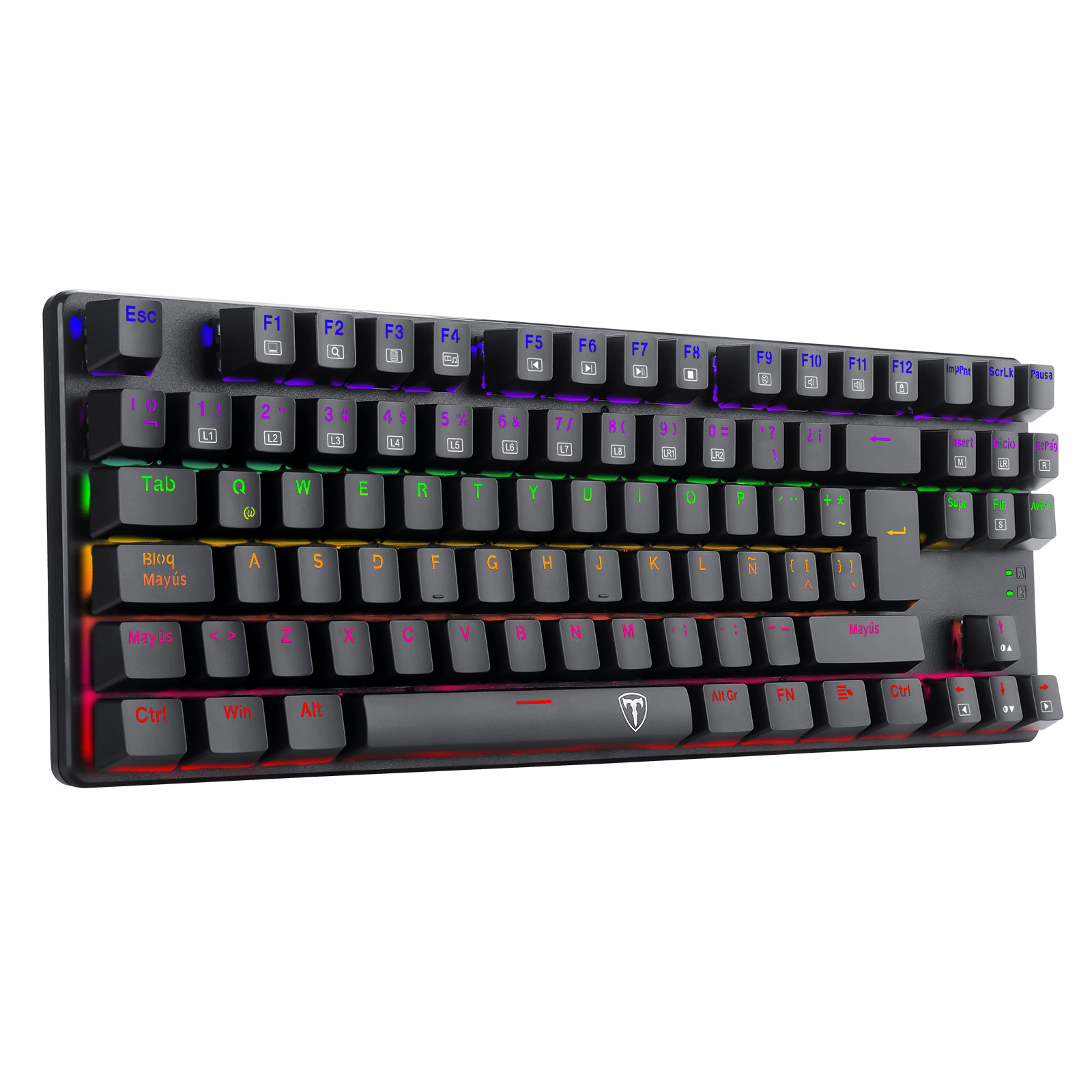 Teclado T-Dagger Bora Rainbow Lite T-TGK313-LIT Negro