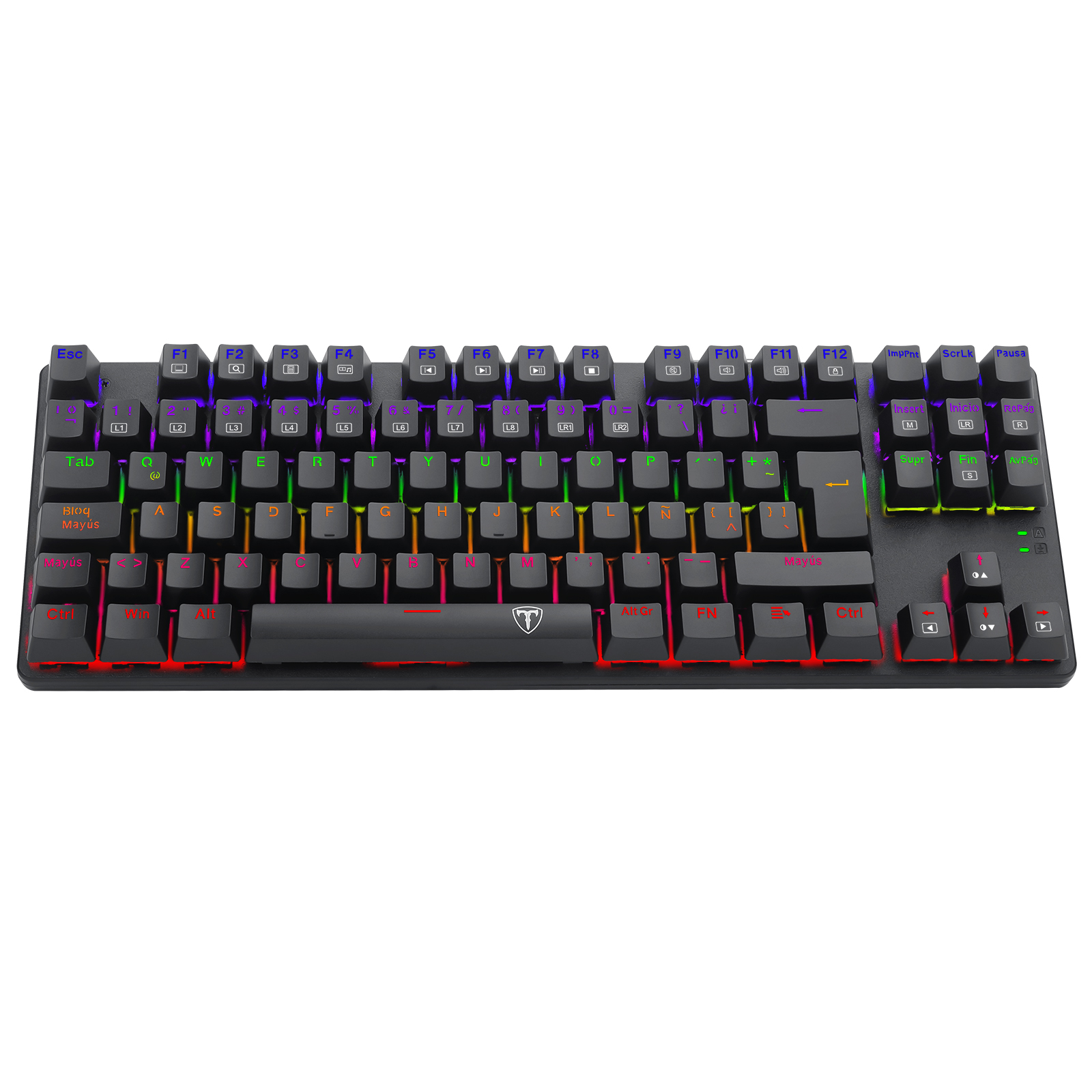 Teclado T-Dagger Bora Rainbow Lite T-TGK313-LIT Negro