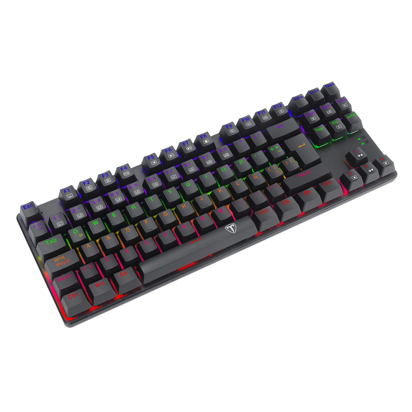 Teclado T-Dagger Bora Rainbow Lite T-TGK313-LIT Negro