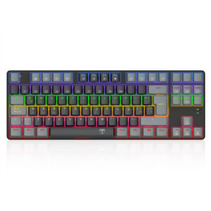 Teclado T-Dagger Bora Rainbow Lite T-TGK313BG-LIT Negro/Gris