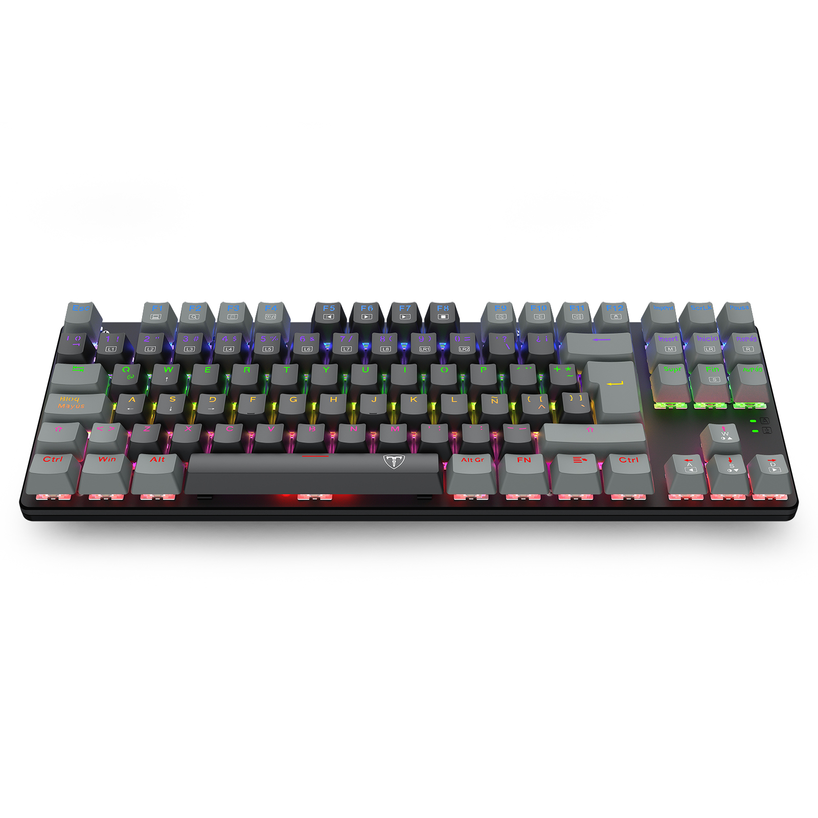 Teclado T-Dagger Bora Rainbow Lite T-TGK313BG-LIT Negro/Gris